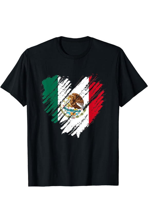 Mexico City Mexican Flag Heart Gift Mexico T-Shirt