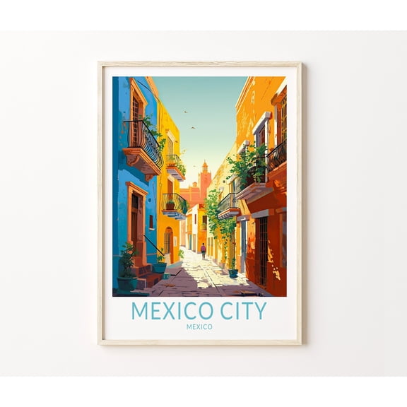 Mexico City Travel Ciudad de Mexico Wall Art, Unframed Paper Poster 8x10in