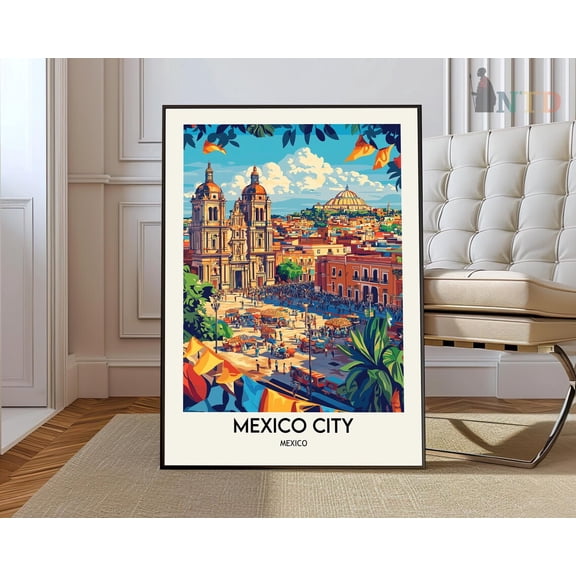 Mexico City Travel Poster Wall Art Photo UNFRAMED PAPER POSTER, Home Decor
