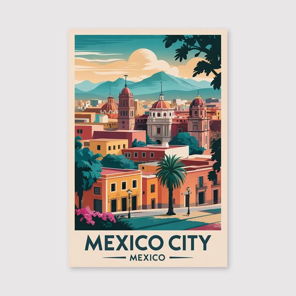 Mexico City Travel Print Canvas Wall Art, Mexico City Wall Hanging Home Decoration Mexico City Canvas Art, Wall Art Print Canvas Art, Mexico City Print Canvas-1WN1561