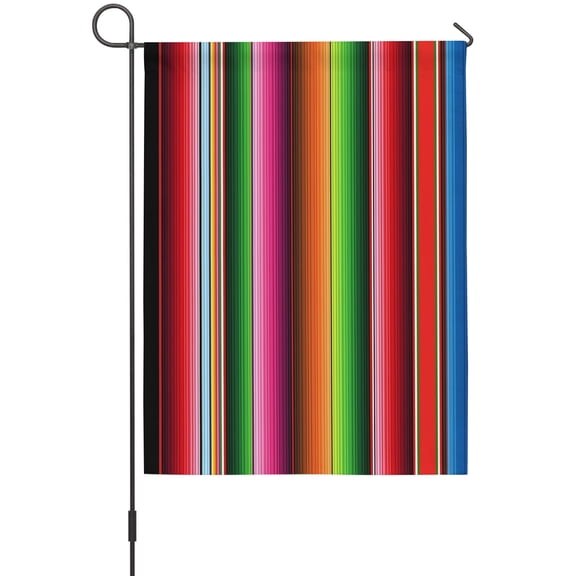 Mexico Colorful Stripes Garden Flags For Outdoor, Vertical Striped Small Double Side Yard Flags Weather Proof Garden Decor for Lawn Outside Holiday 12 x 18 Inches