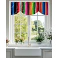 thumbnail image 1 of Mexico Colorful Stripes Tie Up Valances Curtain, Adjustable Kitchen Vertical Striped Valances for Windows Decor, Rod Pocket Short Curtains Set for Bedroom/Bathroom, 60"x18", 1 of 9