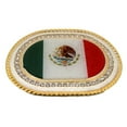 thumbnail image 1 of Mexico Country Flag Belt Buckle Western Rodeo Gold Rhinestones Bling Iced Out hip Rock Men, 1 of 3