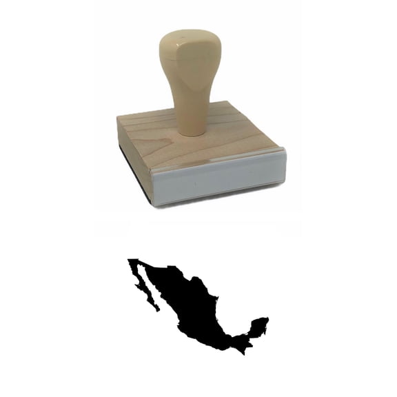 Mexico Country Rubber Stamp, 2 X 2" Wood Stamp
