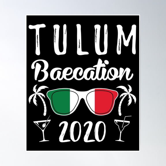 Mexico Couples Vacation Tulum Baecation 2020 Design Poster Wall Art, Modern Wall Decor, 8x12 UNFRAMED