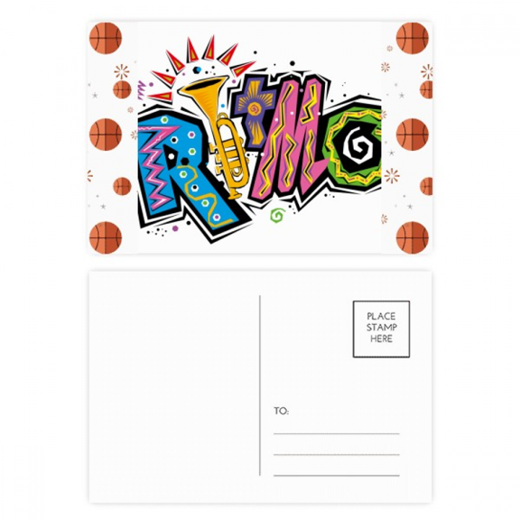 Mexico Culture Elment Many Colors Ritmo Slogan Basketball Postcard Set Thanks Card Mailing Side 20pcs