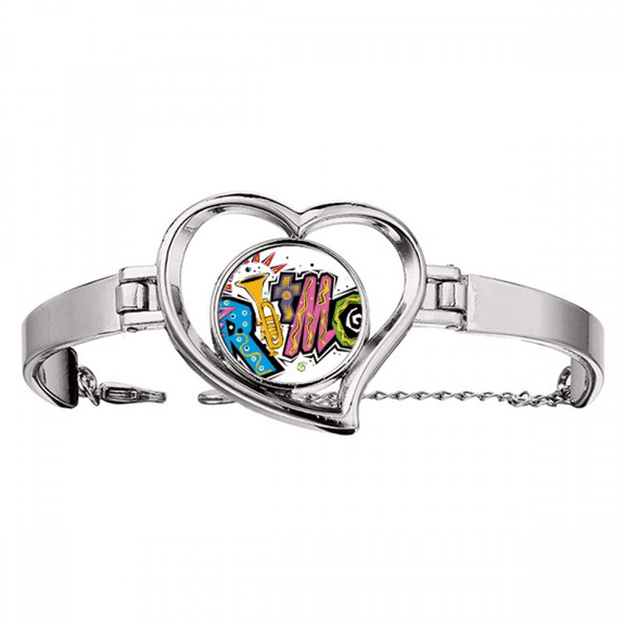 Mexico Culture Elment Many Colors Ritmo Slogan Bracelet Heart Jewelry Wire Bangle