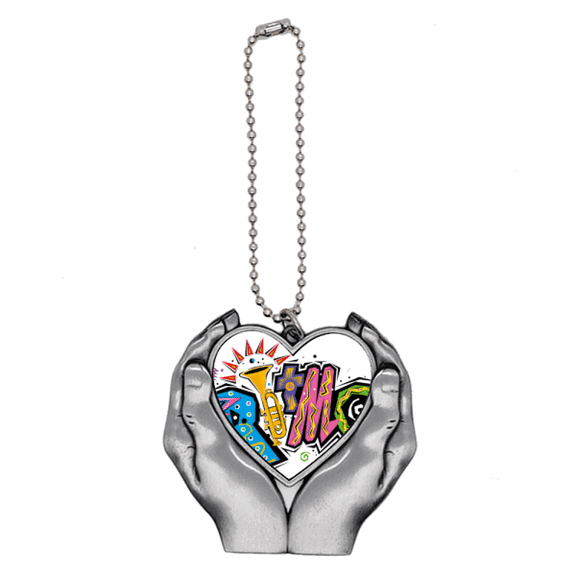 Mexico Culture Elment Many Colors Ritmo Slogan Car Keychain Heart Pendant Ornament Charm