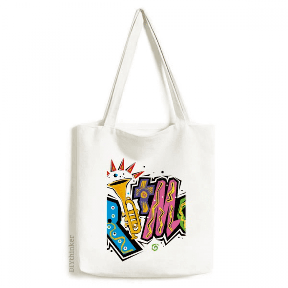 Mexico Culture Elment Many Colors Ritmo Slogan Tote Canvas Bag Shopping Satchel Casual Handbag