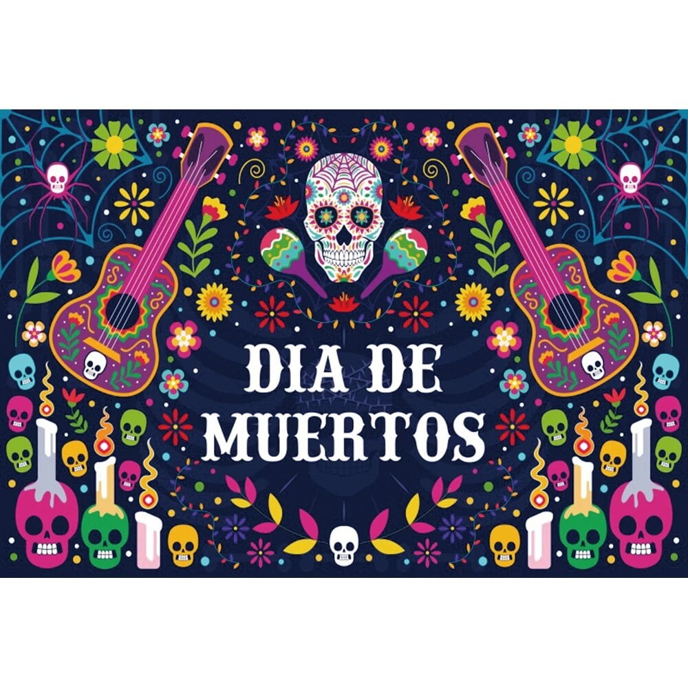 Mexico Day of the Dead Backdrops Photography Marigold Candles Dia DE ...