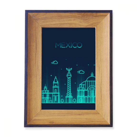 Mexico Detailed City National Landmark Building Photo Frame Exhibition Display Art Desktop Painting