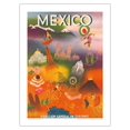 thumbnail image 1 of Mexico - Direccion General de Turismo (Department of Tourism) - Vintage Travel Poster 1950 - Bamboo Fine Art 290gsm Paper Print (Unframed) 18x24in, 1 of 4