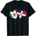 thumbnail image 1 of Mexico Dominican Republic Hearts Mexican Flag Pride Heritage T-Shirt, 1 of 5