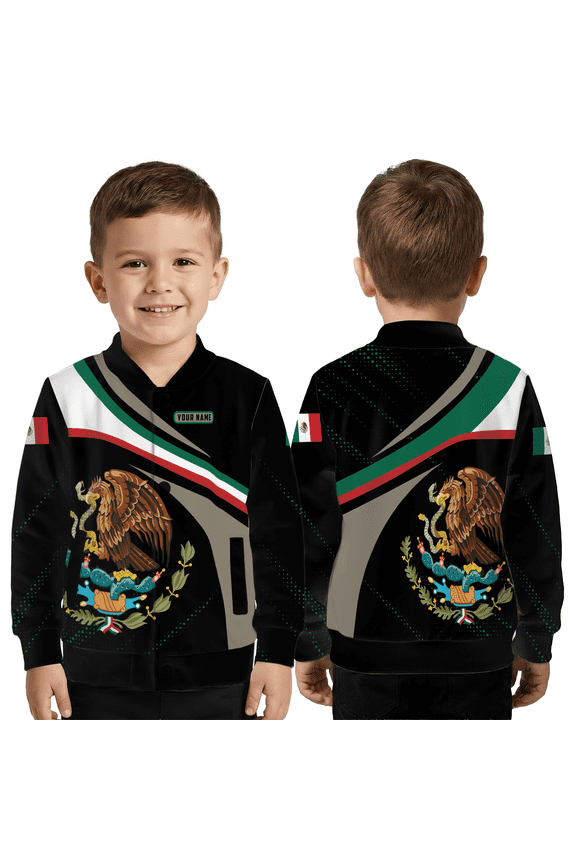 Mexico Eagle Baseball Jacket, Mexico National Emblem Jacket, Patriotic Mexican Outerwear