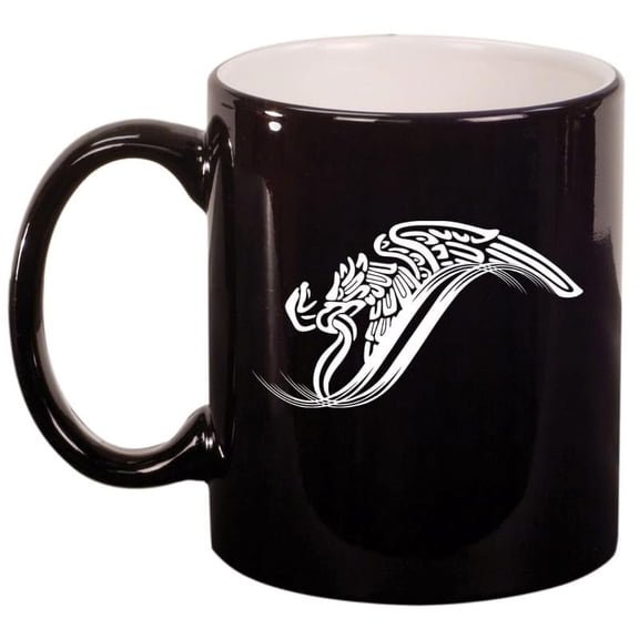 Mexico Eagle Escudo AguilaCeramic Coffee Mug Tea Cup Gift for Her, Him, Friend, Coworker, Wife, Husband (11oz Gloss Black)