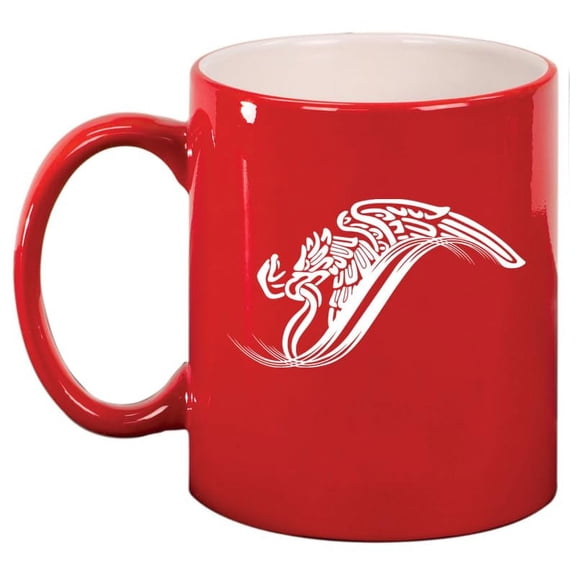 Mexico Eagle Escudo AguilaCeramic Coffee Mug Tea Cup Gift for Her, Him, Friend, Coworker, Wife, Husband (11oz Red)