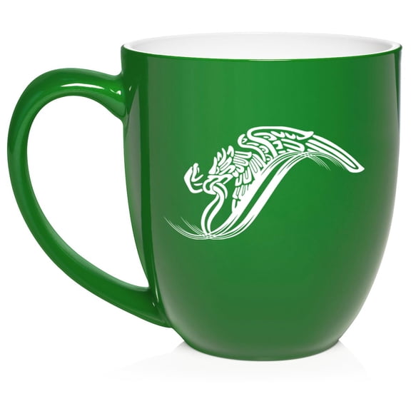 Mexico Eagle Escudo AguilaCeramic Coffee Mug Tea Cup Gift for Her, Him, Friend, Coworker, Wife, Husband (16oz Green)