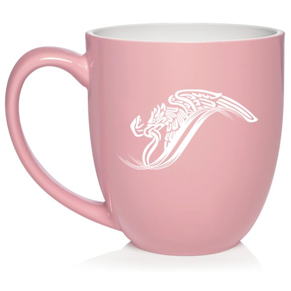 Mexico Eagle Escudo AguilaCeramic Coffee Mug Tea Cup Gift for Her, Him, Friend, Coworker, Wife, Husband (16oz Light Pink)