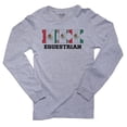 thumbnail image 1 of Mexico Equestrian - Olympic Games - Rio - Flag Men's Long Sleeve Grey T-Shirt, 1 of 2
