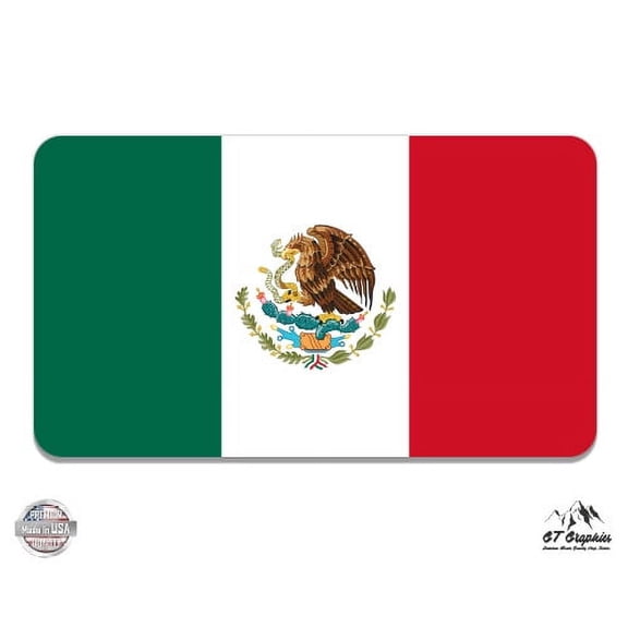 Mexico Flag - 5" Vinyl Sticker - For Car Laptop I-Pad - Waterproof Decal