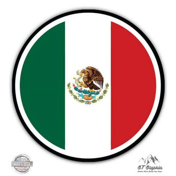 Mexico Flag - 8" Vinyl Sticker - For Car Laptop I-Pad - Waterproof Decal