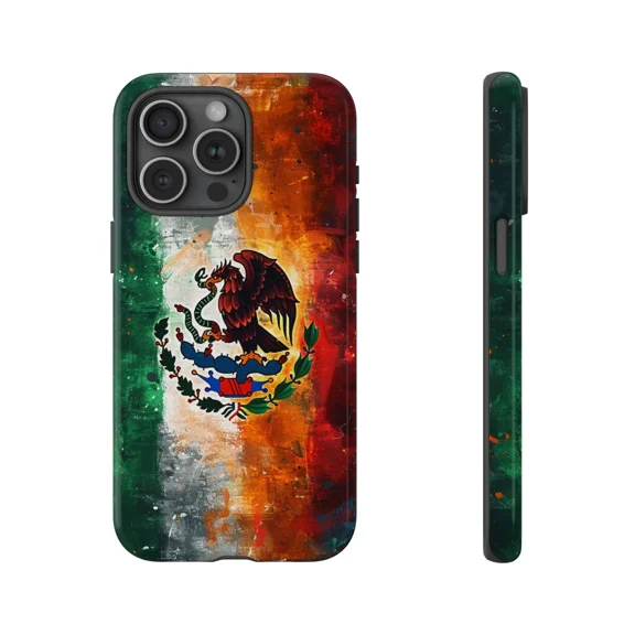Mexico Flag Abstract Artistic National Pride Case for iPhone 17 to 11 Pro Max