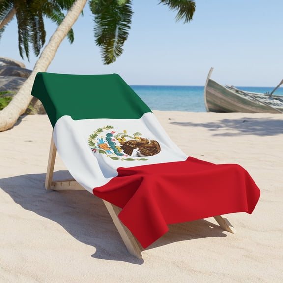 Mexico Flag Beach Towel | Quality & Long Lasting - 2 Sizes | Tijuana Puebla