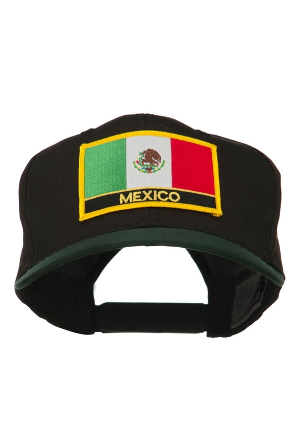 Mexico Flag Cotton Twill Pro Style Patched Cap - Green Black OSFM