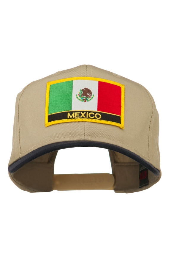 Mexico Flag Cotton Twill Pro Style Patched Cap - Navy Khaki OSFM