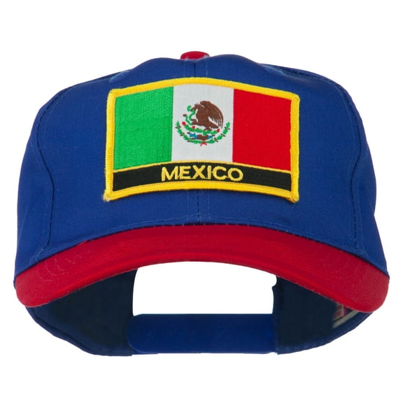Mexico Flag Cotton Twill Pro Style Patched Cap - Red Royal OSFM