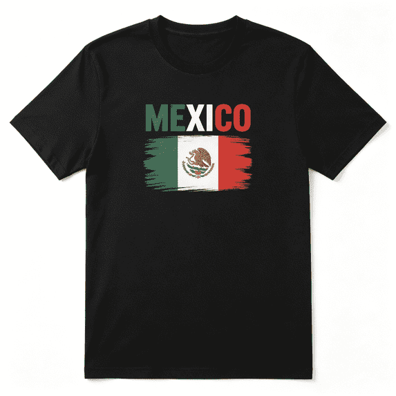 Mexico Flag Eagle Retro Graphic Tee For Men And Women, Mexican Heritage Holiday Gift Cotton Short Sleeves T-Shirt