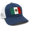 thumbnail image 1 of Mexico Flag Hat for Men and Women – El Tricolor Snapback Trucker Baseball Cap by International Tie (Navy/White), 1 of 6