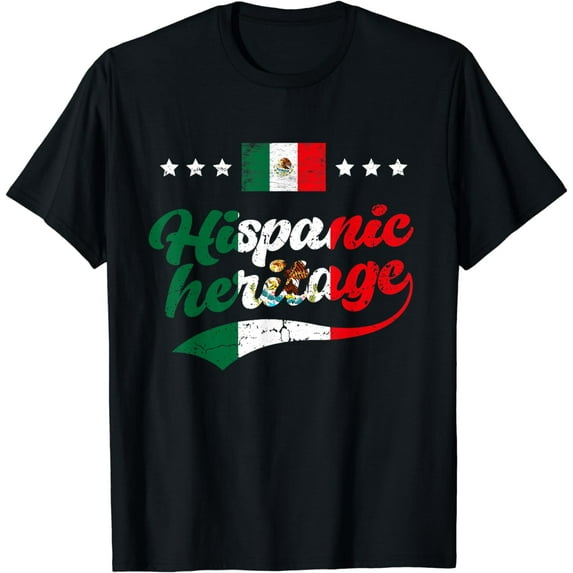 Mexico Flag Hispanic Heritage Month Mexican Vintage Style T-Shirt
