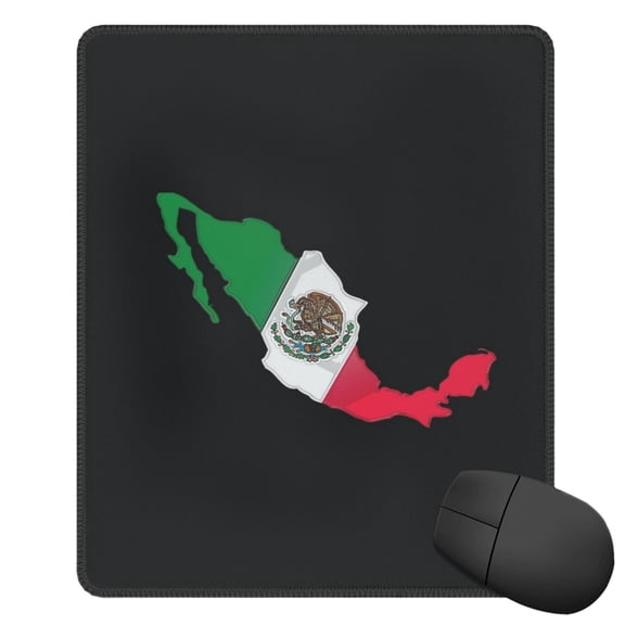 Mexico-Flag-Map Square Mousepad With Stitched Edges Mouse Mat For Gaming Office Laptop Computer Men Women 11.8"X19.8"