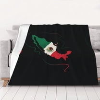 Mexico-Flag-Map Throw Blanket Warm Camping Outdoor Light Weight Cozy Blanket for Couch Sofa Bed 60"x50"