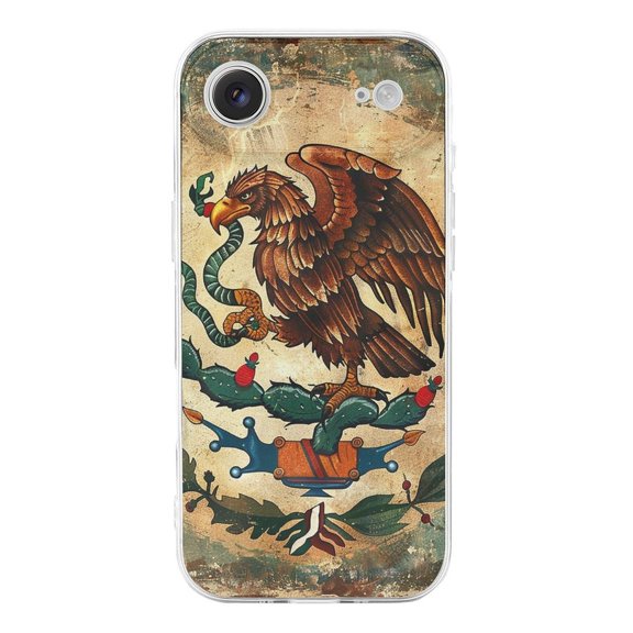 Mexico Flag Mexican Eagle Vintage Transparent TPU Case for iPhone 17 Air Slim Shockproof Protective Phone Cover