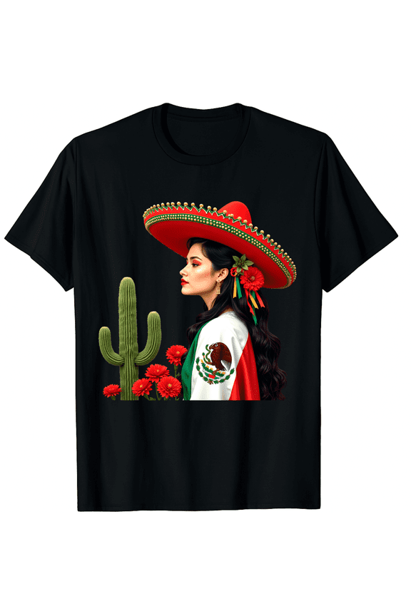 Mexico Flag Mexican Hispanic Siesta Pride Viva Men Women Short Sleeve Graphic T-Shirt, Travel Souvenir