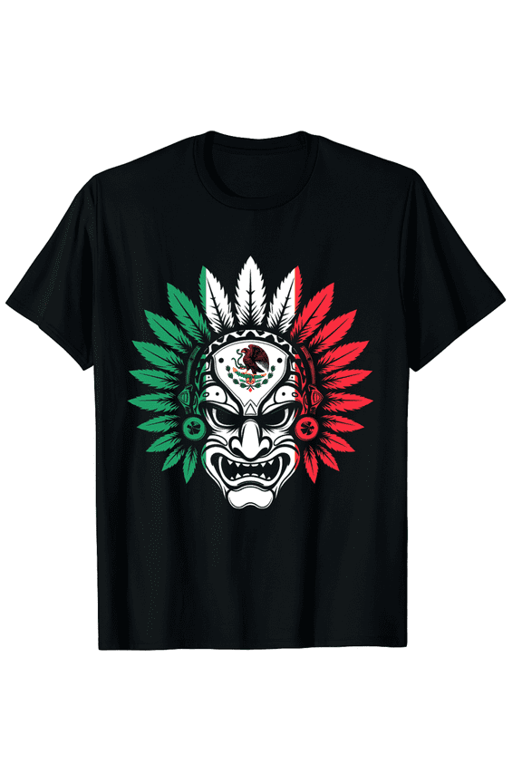 Mexico Flag Mexican Pride Roots Men Women Short Sleeve Graphic T-Shirt, Travel Souvenir