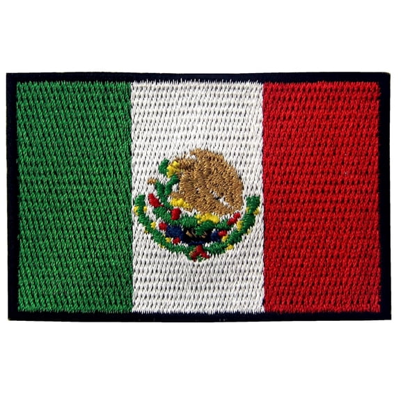 Mexico Flag Patch Embroidered Applique Mexican Iron On Sew On National Emblem