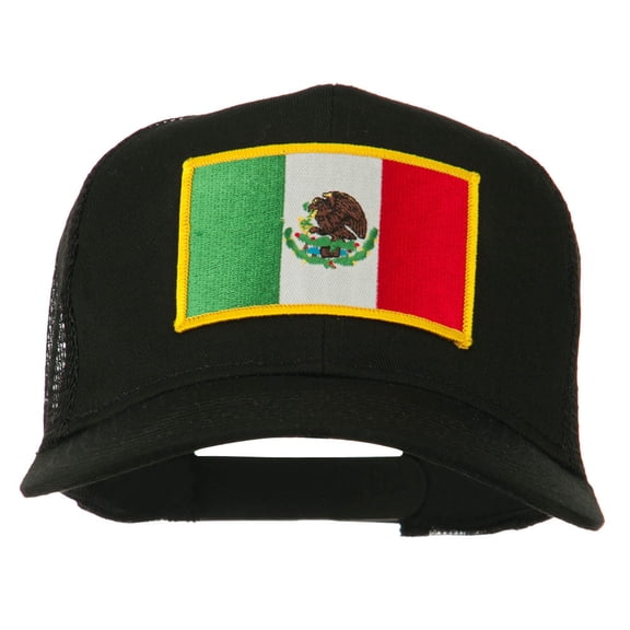 Mexico Flag Patched Mesh Cap - Black OSFM