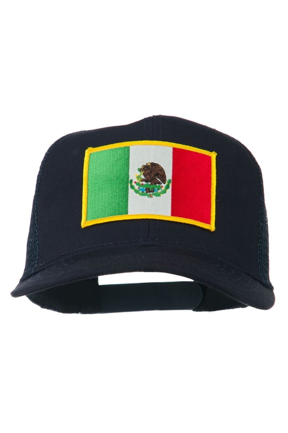 Mexico Flag Patched Mesh Cap - Navy OSFM
