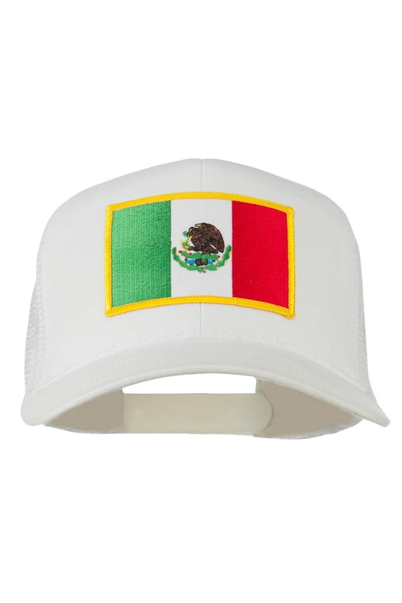 Mexico Flag Patched Mesh Cap - White OSFM