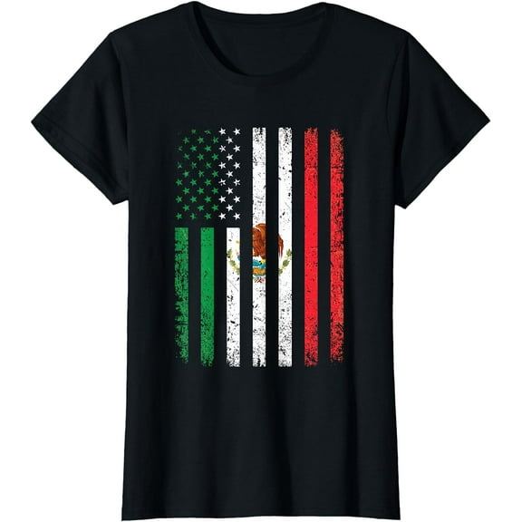 Mexico Flag Shirt Gift 4th Of July USA American Mexican Flag T-Shirt