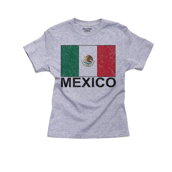 Mexico Flag - Special Vintage Edition Girl's Cotton Youth Grey T-Shirt