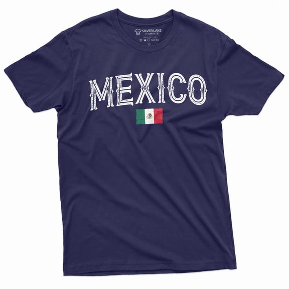 Mexico Flag T-Shirt Mexican Independence Day Mens Patriotic Tee Shirt Coat Of Arms (Xx-Large Navy Blue)
