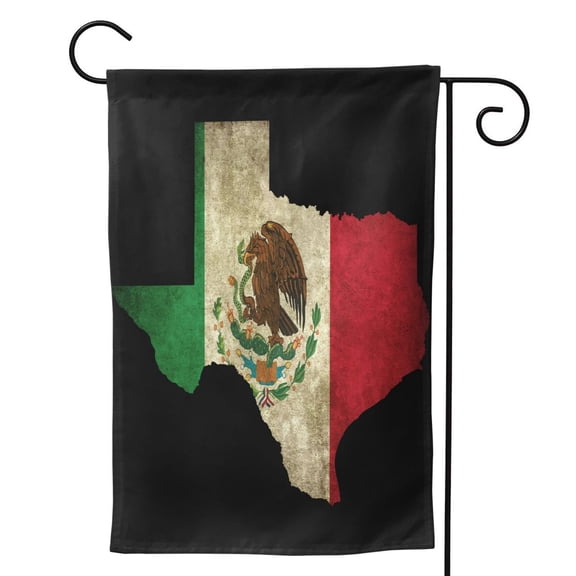 Mexico Flag Texas Map Garden Flag 12.5"X18" Outdoor Indoor Garden Decor Porch Banner Sign With Grommets Uv Fade Resistant