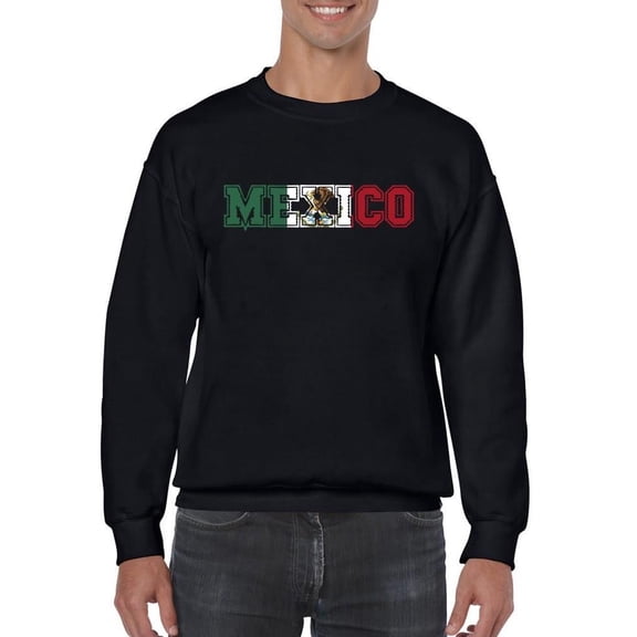 Mexico. Flag W Coat Of Arms. Sweatshirt Men -Smartprints Designs, Male Large