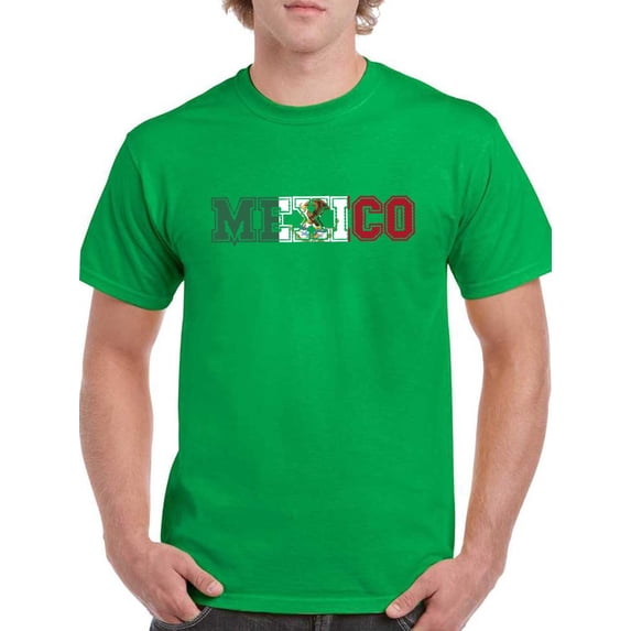 Mexico Flag W Coat Of Arms. T-Shirt Men -Smartprints Designs, Male 3X-Large