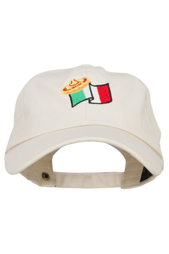 Mexico Flag with Sombrero Embroidered Unstructured Washed Cap - Beige OSFM