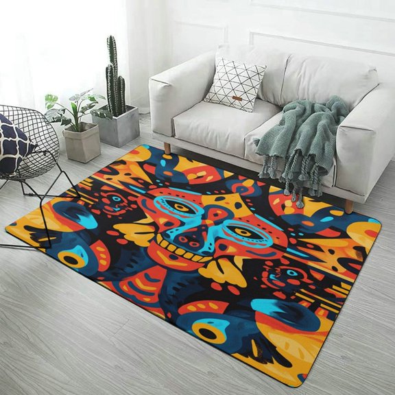 Mexico Flower Skulls Day Of The Dead (119) Carpet for Home Decoration Rugs for Bedroom Room Living Room Bathroom Entrance Door Non-slip Comfort Mat